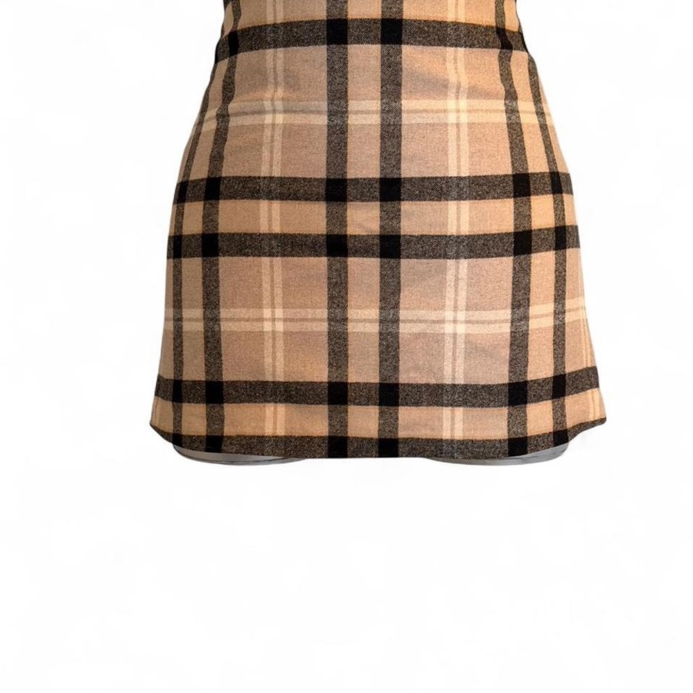 Wilfred Plaid Mini Skirt - Beige & Black